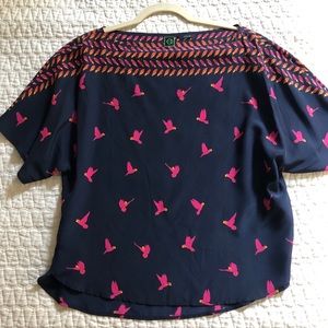 C Wonder Patterned Silk Blouse